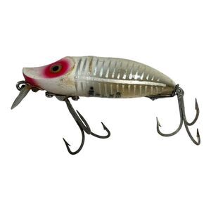 Heddon River Runt Spook Floater Vintage Fishing Lure 3.25” White Silver Stripe